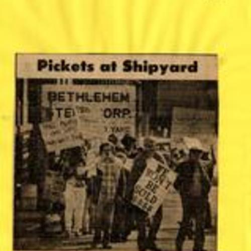 Pickets at Shipyard, SF Chronicle, October 6 1982, Image