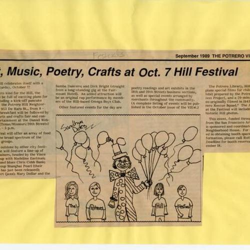 Art, Music, Poetry..., Potrero View, Sept. 1989