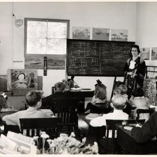 [Classroom scene at school on Yerba Buena Island for children of Navy personnel]