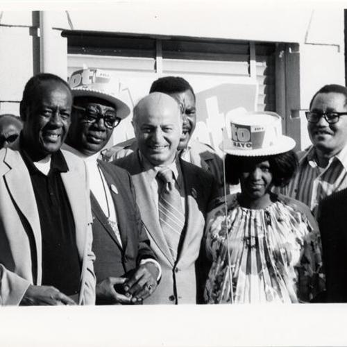 [Joseph Alioto with African-American community during election year 1971]