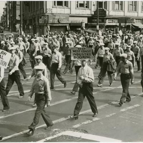 [C.I.O. marchers parading on Labor Day]