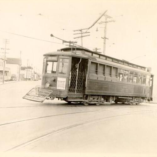 [Market Street Railway Company streetcar at San Bruno and 3rd Street]