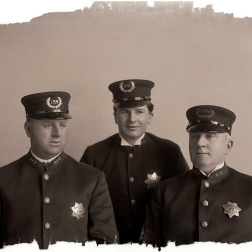 [San Francisco Police Sergeant McDonald and Officers Tom Regan and George Douglass]