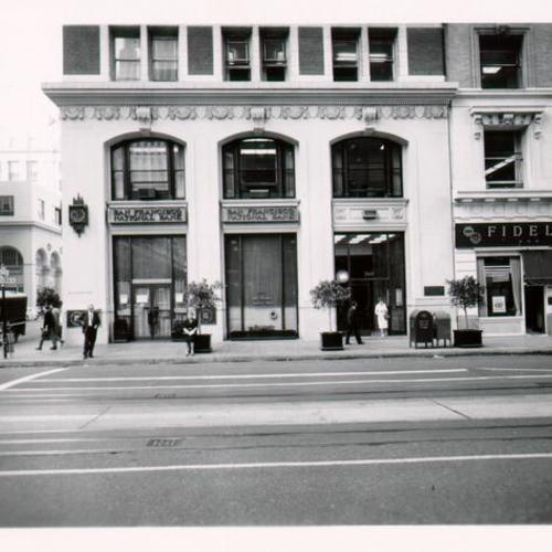 [Entrance of the San Francisco National Bank]