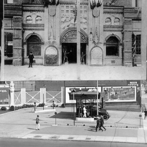  Gettysburg Theater and below, the filling station that was built after the theater burned down]