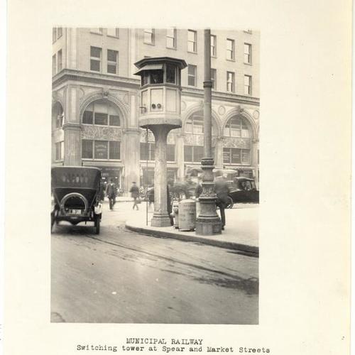 MUNICIPAL RAILWAY - Switching tower at Spear and Market Streets