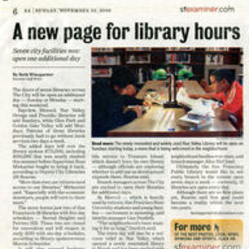 A new page for library hours