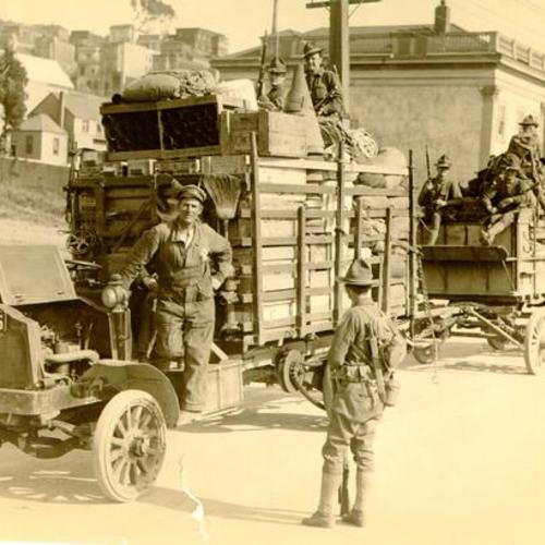 [Army supply wagons at the Presidio]