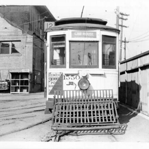 [United Railroad streetcar number 1550 at Geneva Car House]