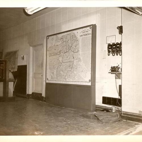 [Large scale city map in the Communications Room in Old Hall of Justice]