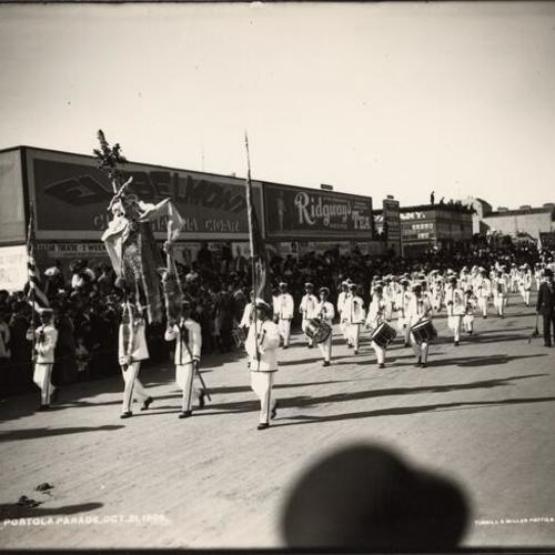 [Sailors from the Japan cruiser, Parade from Portola Festival, October 19-23, 1909]