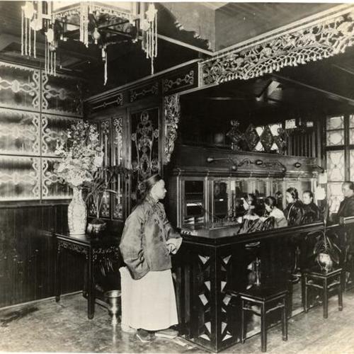 [Interior of the Chinatown telephone exchange]