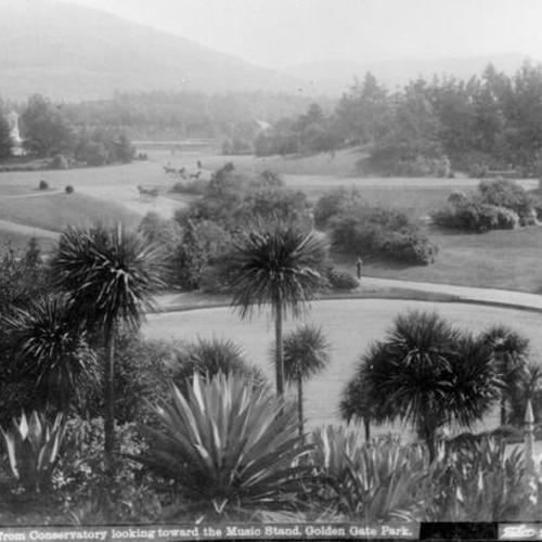 [View from Conservatory looking toward the Music Stand, Golden Gate Park]