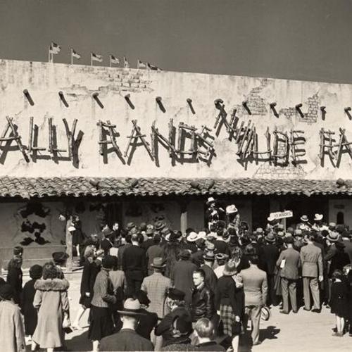 [Crowd in front of Sally Rand's Nude Ranch, Golden Gate International Exposition on Treasure Island]