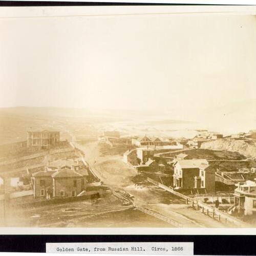 Golden Gate, from Russian Hill. Circa, 1866