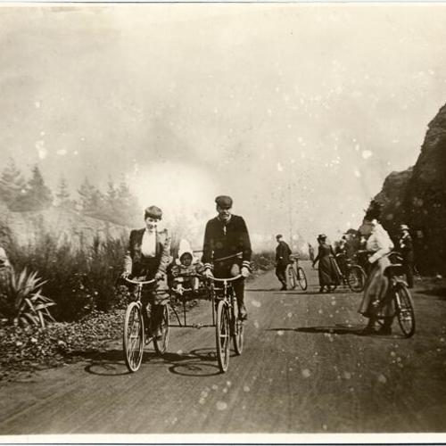 [Cyclists in Golden Gate Park]