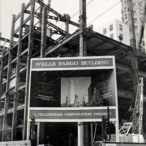 [43-story Wells Fargo Bank building under construction at Montgomery and Sutter streets]