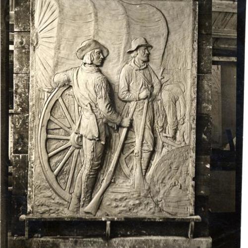 [Relief sculpture 'The Pioneers' at Native Sons of the Golden West building]
