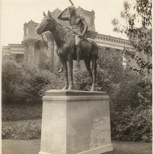 [Sculpture titled "The Scout" at the Panama-Pacific International Exposition]