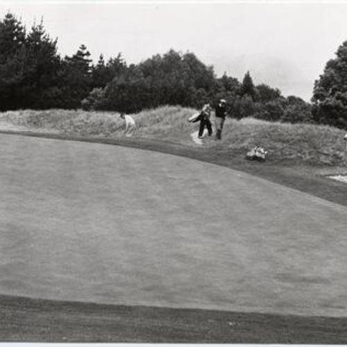 [Harvie Ward and E. N. Ayer playing golf at the Olympic Club's Lakeside Course]