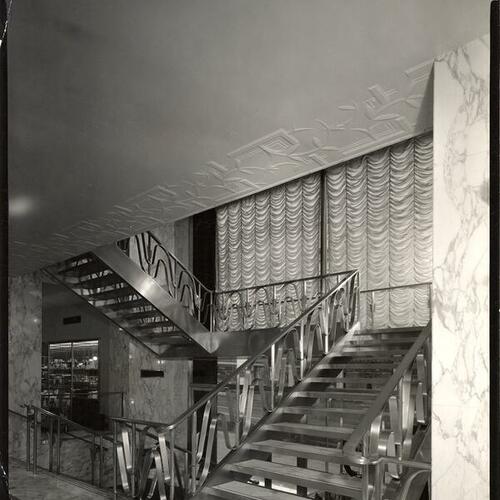 [View of the staircase in San Francisco's I. Magnin and Co. store]