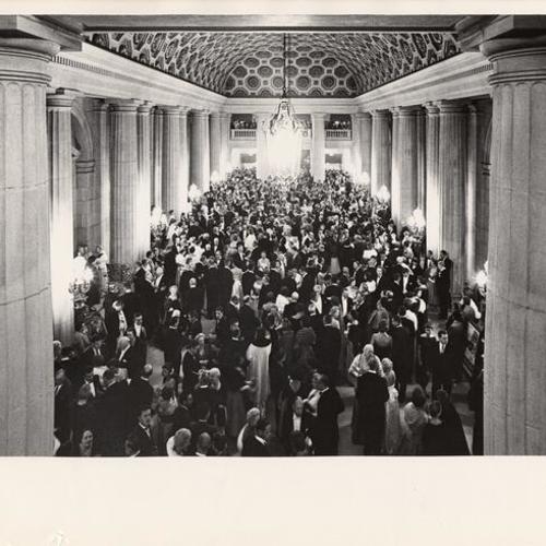 [Crowd at foyer of San Francisco Opera House]