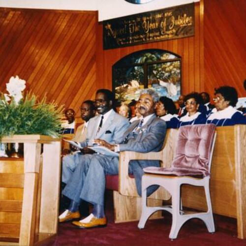 [Visiting pastors and choir as part of the 50th anniversary at New Providence Baptist Church]