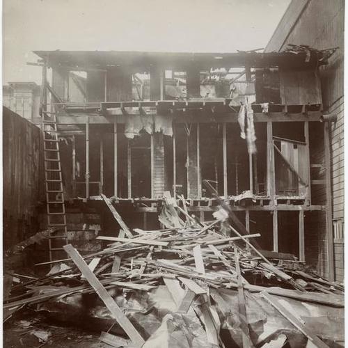 086 Demolition of wooden buildings in progress in Chinatown