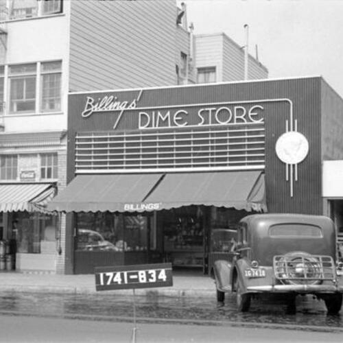 [Billings' Dime Store, 834 Irving Street]