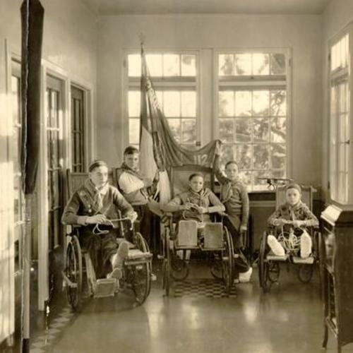 [Group of Boy Scouts at Shriners' Hospital for Crippled Children]