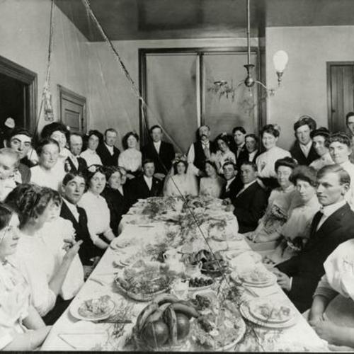 [John and Anne's wedding dinner with family at home on Noe Street]