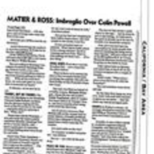 Matier and Ross, Peace on You, SF Chronicle, November 26 1997