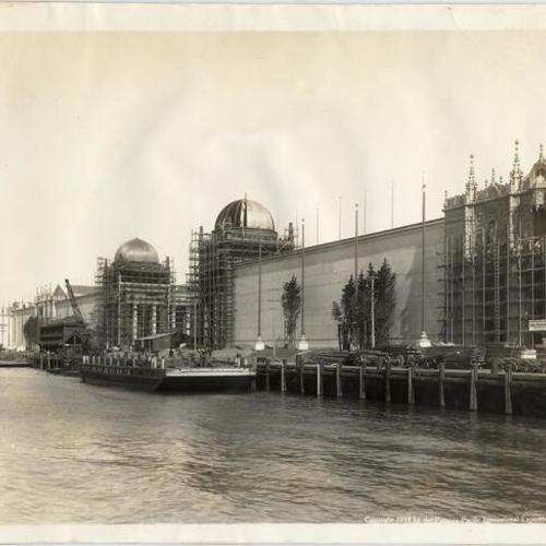 [Construction of the Palaces of Agriculture and Transportation for the Panama-Pacific International Exposition]