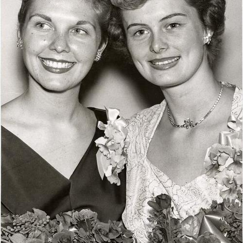 [San Francisco State College homecoming queens Sally Sanders and Jeanne Kessey]