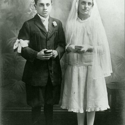 [Judy's paternal grandfather's, Buenaventura, first communion with his sister Aurelia]
