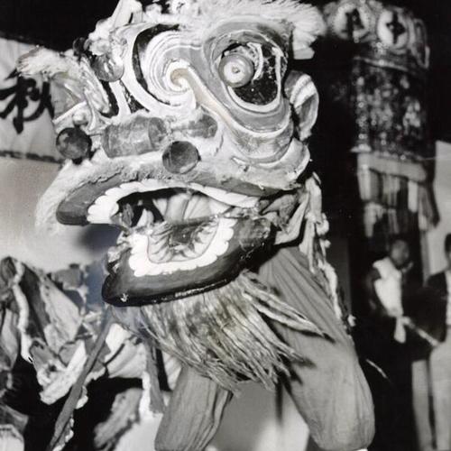 [Dragon dancing in Portsmouth Square in the Chinese Moon Festival]