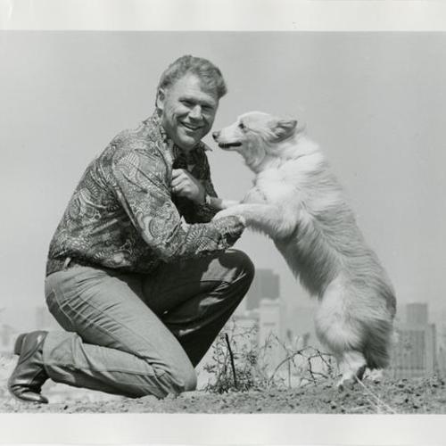 San Francisco SPCA president Richard Avenzino with dog