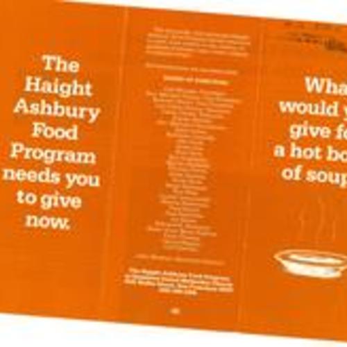 Haight Ashbury Food Program, Pamphlet, 1 of 2