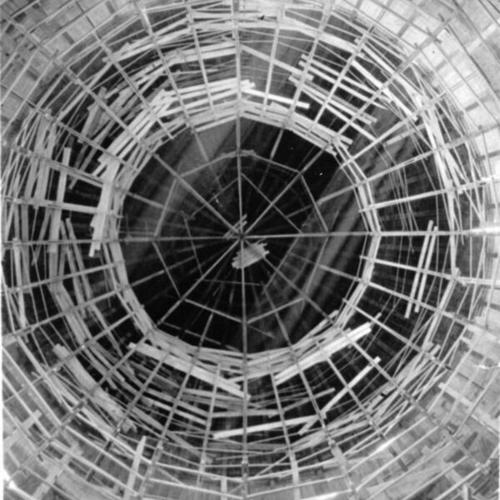[Scaffolding inside of City Hall Dome]