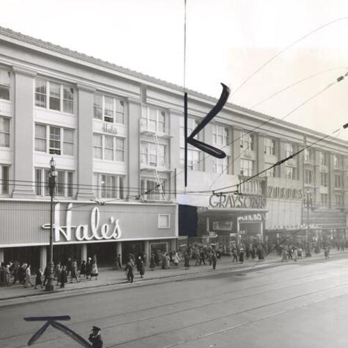 [Exterior of Hale's Market Street department store]