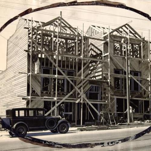 [Buildings being constructed on Turk Street and Parker Avenue]