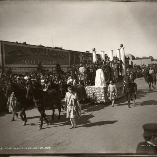 [Knights of Pythias float, Parade from Portola Festival, October 19-23, 1909]