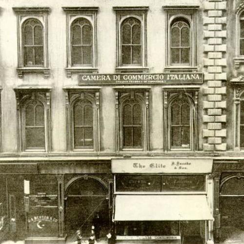 [Italian Chamber of Commerce before the fire of 1906, at 325 Montgomery Street]