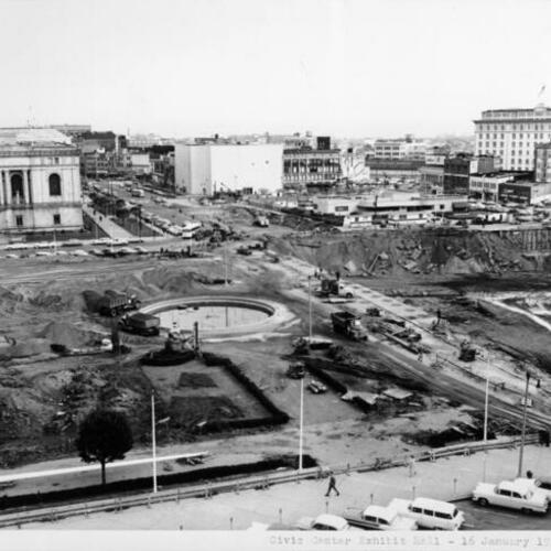 [Construction of the Civic Center Exhibit Hall--January 16, 1957]