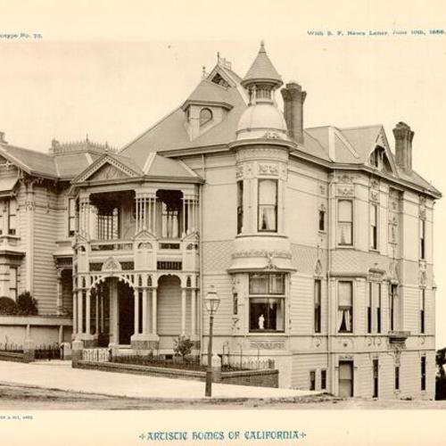 ARTISTIC HOMES OF CALIFORNIA. Residence of MR. AARON A. ADLER N. W. Co. Broadway and Buchanan Streets, San Francisco
