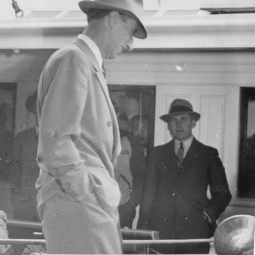 [Harry Bridges at his deportation trial at Angel Island]