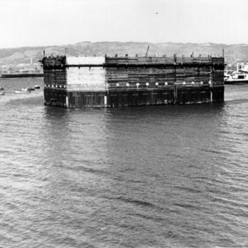 [South pier caisson used during construction of the Golden Gate Bridge]