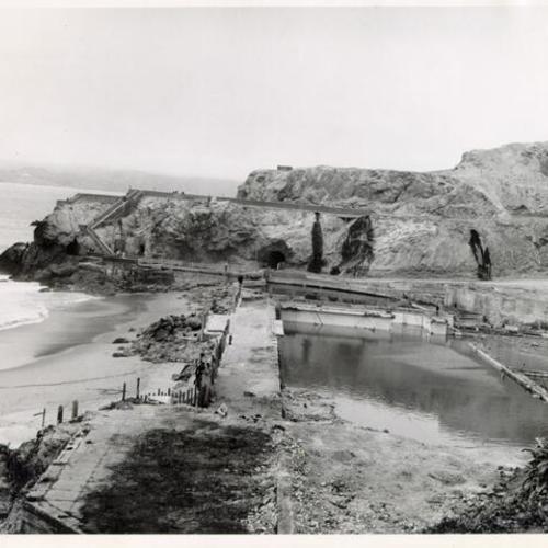 [Former sight of Sutro Baths now in ruins]
