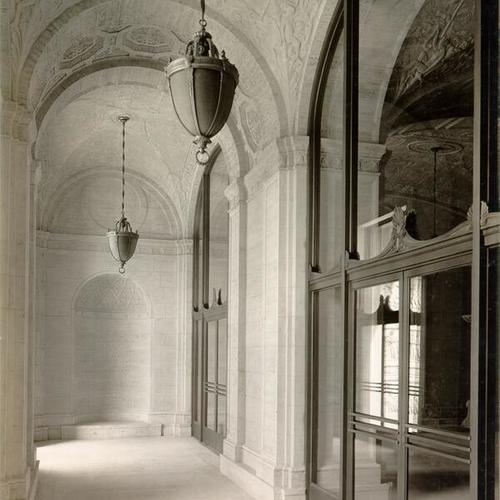 [Interior of Main Library - vestibule at main entrance]