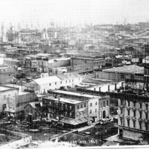 [Aerial view of Battery Street]